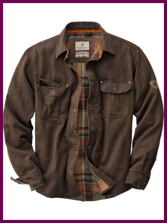 Other - Waxed Cotton Flannel Lined Shirt Jacket Water Resistant